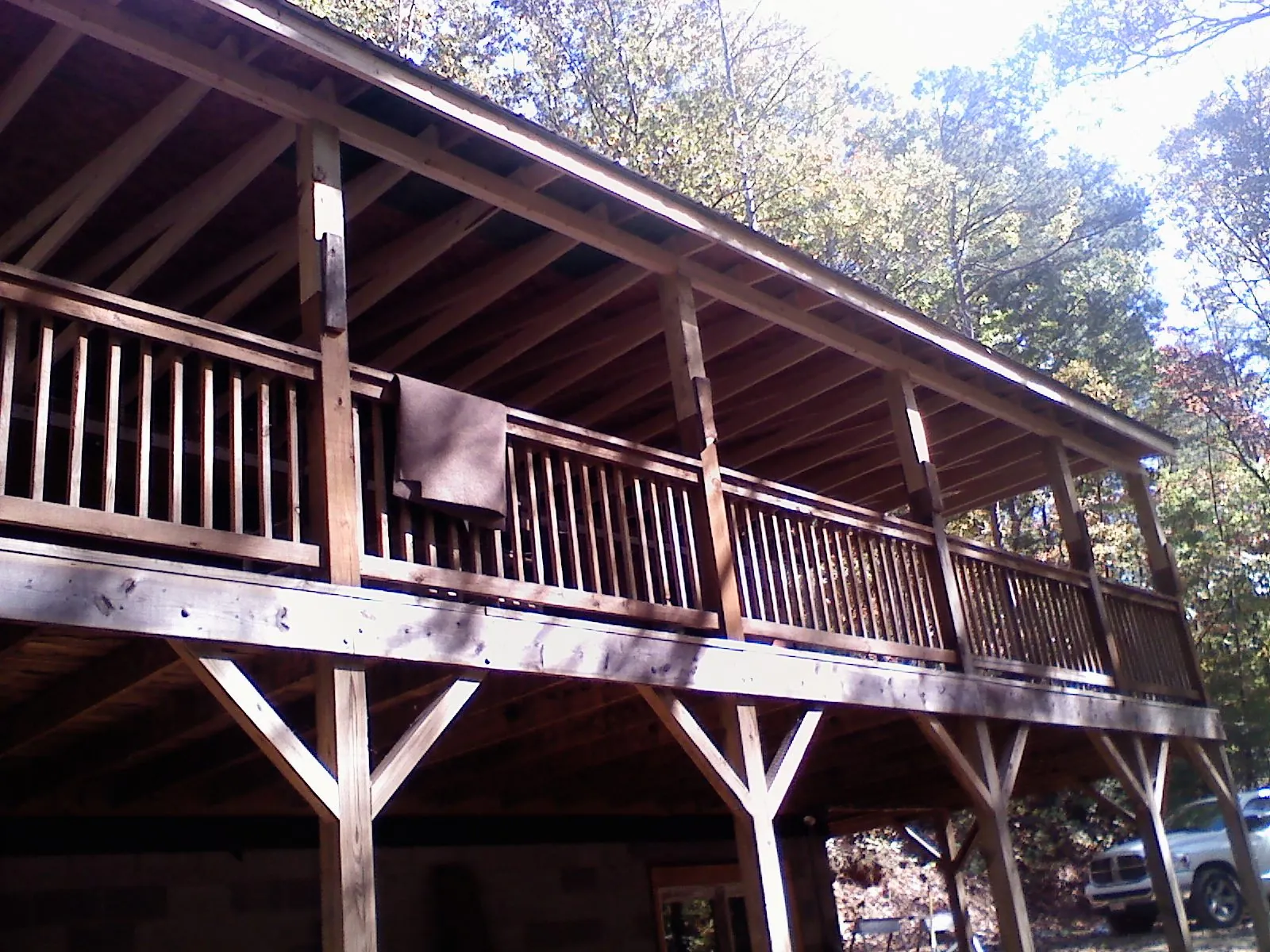 Timber framing under a new elevated porch and deck — Roof Leak Repair in Hyndman by Roofing Brothers